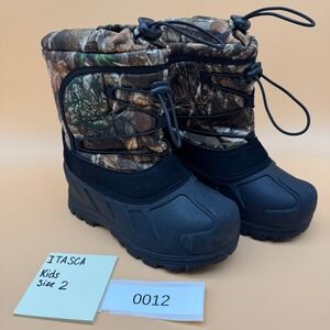 Itasca Kids Snow Boots Size 2 Camouflage Winter Warm Waterproof (012)
